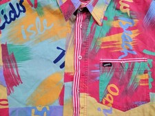 Vintage Guess Georges Marciano Shirt Men Small Colorful USA Made 80s 90s