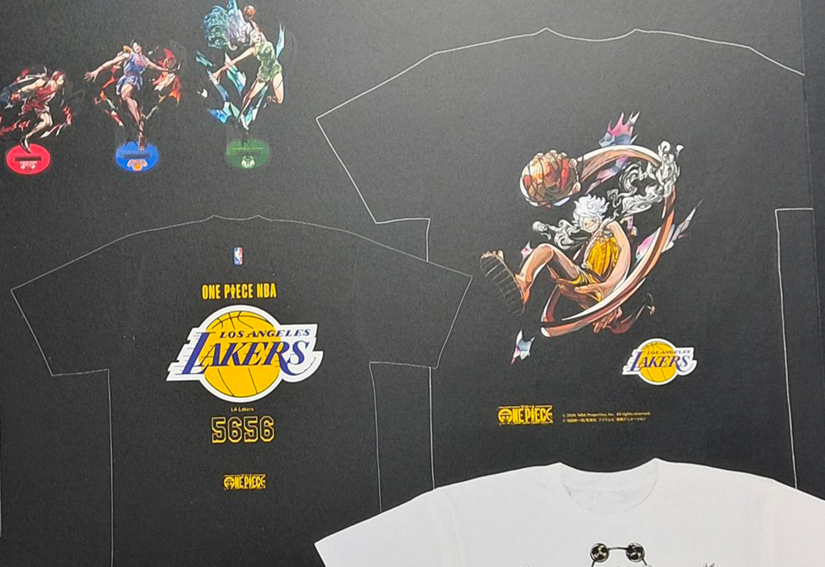 One Piece x NBA Lakers T-Shirt - Black | eBay