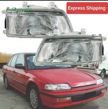 1 Pair Front Head Light Lamp Assembly Fits For Honda Civic Ed Dx Sedan 1989-1991