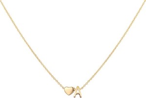 Authentic Glimmerst Initial Heart Necklace 18K Gold Plated Stainless Steel Tiny Heart Lett