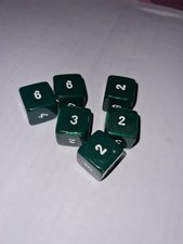 W&uuml;rfelset 6x W6 Zahlen W&uuml;rfel gr&uuml;n B-Ware - DND DSA RPG Rollenspiel W&uuml;rfel