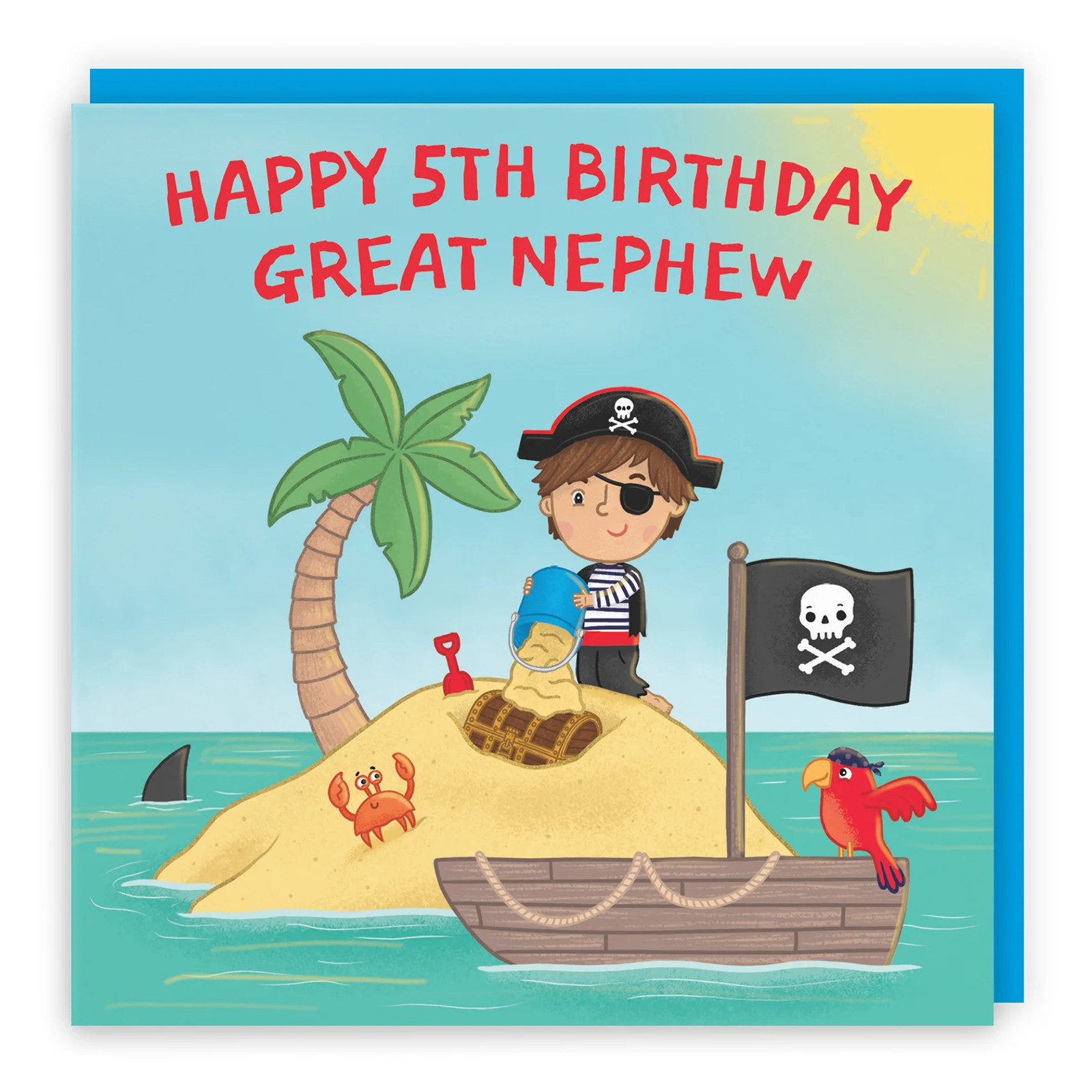 5th Great Nephew Birthday Pirate Desert Island Card Imagination