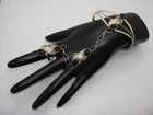 VINTAGE 1960'S NATIVE AMERICAN NAVAJO STERLING & ONYX SLAVE BRACELET W/RING!