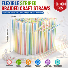 100-10000 Stck. Flexible Geflochtene Strohhal...