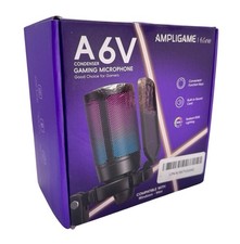 FIFINE Gaming USB Microphone for PC PS5,Condenser Mic w/Mute,RGB Indicator-Black