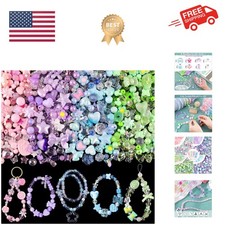 Assorted 180-240PCS Acrylic Beads for Bracelet Making, Flower Bow Butterfly C...