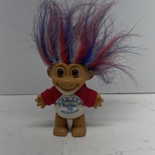 Vtg Russ Troll For President Red White Blue Hair Brown Eyes Patriotic 5"