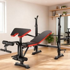 600lbs Weight Bench Set with Squat Rack Adjustable Workout Bench for Home Gym US