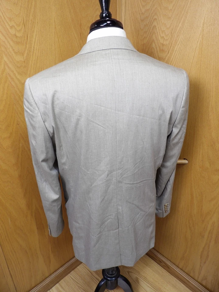 Mens Blazer Sport coat Jacket 42r Perry Ellis Lt Gray Stretch Linen Blend  S#63 - Image 2 of 4