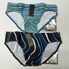 Todd Sanfield Swim Brief LOT OF 2 Men's Small Black Rainbow Colorful NEW 8