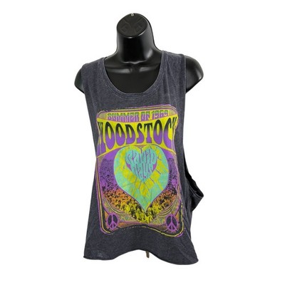 Woodstock Summer Of 1969 Tank Top Large Gray Psychedelic Festival Shirt