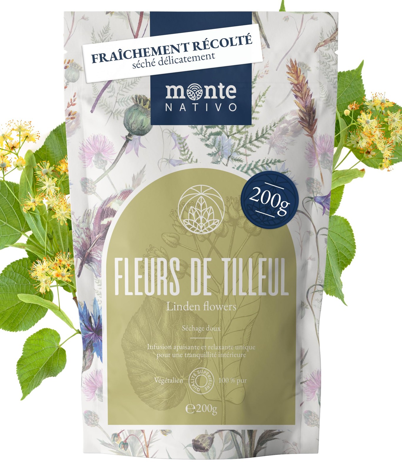 Thé aux fleurs de tilleul 200g contre le stress pour retrouver un sommeil serein