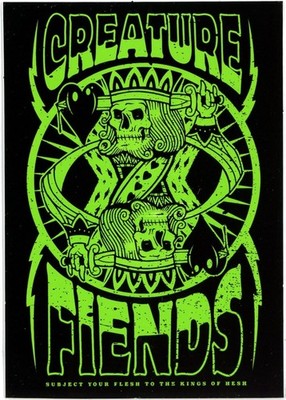 Creature Skateboard Sticker Heshking Relic Grün Schwarz 7,5x11cm Rechteckig
