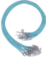 20Pcs Waxed Necklace Cord Bulk Lake Blue 1.5Mm Dia 18" Necklace String Rope with