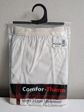 Vintage Duofold 2 layer underwear comfortherm white pant USA mens XL