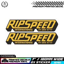 2x RIP SPEED Vinyl Sticker Decal Car Bumper Mod Sponsor WHITE OUTLINE