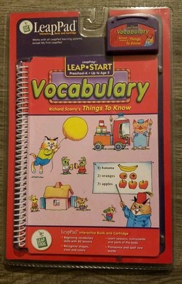 LeapPad Leap Start Vocabulary Richard Scarry's Things to Know Book Cartridge New