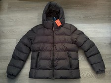 Image of Superdry Ebony Men’s Dark Grey Sports Puffer Jacket Hooded - Size Medium - BNWT
