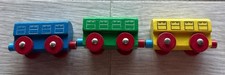 3 Wooden Train Cars Compatible With Brio  Thomas  Friends