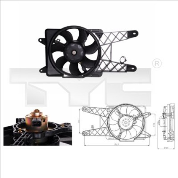TYC LüFter MotorküHlung 809-0012 FüR Seicento Fiat 600 120W 280Mm 187AXA 187AXB-image