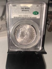 1885 Morgan Silver Dollar CAC Graded MS 65
