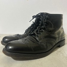 Alden x J Crew Wingtip Boots Black Leather Mens 11 B/D 44695 Made in USA