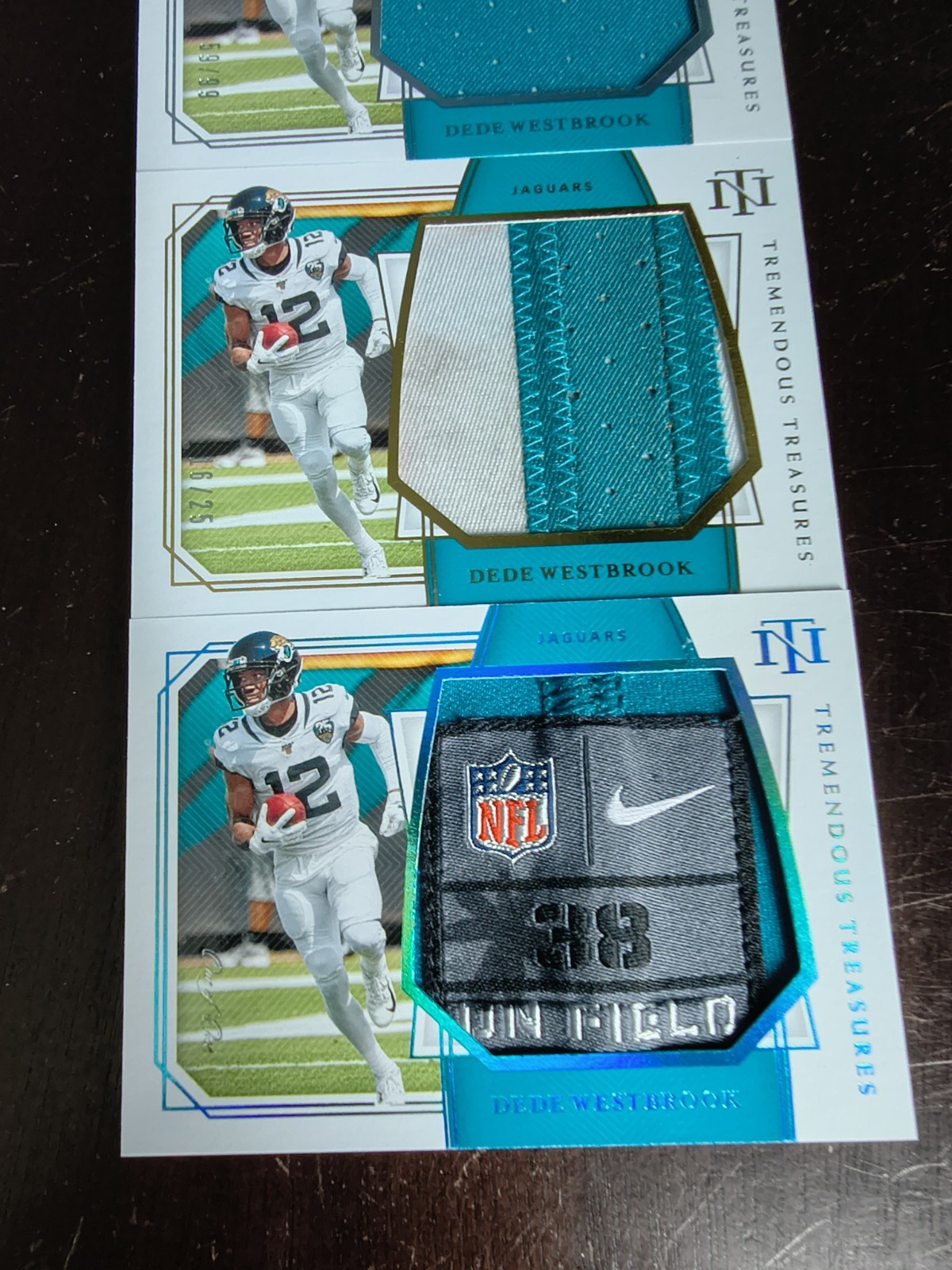 2019 Panini National Treasures Dede Westbrook NFL Logo #1/1 Lot Of 3 Jaguars view 2