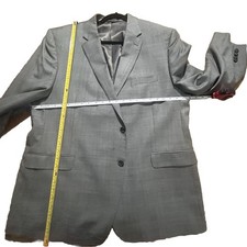 LAUREN RALPH LAUREN Mens 50R Grey 2 Button Jacket Blazer 100 Wool Preowned