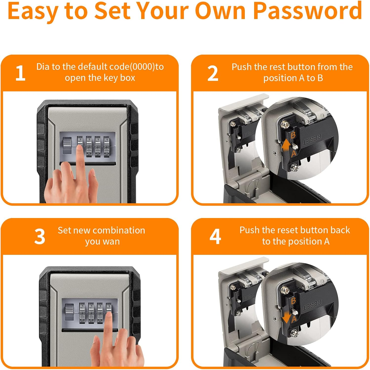 UPGRADE Extra Large Capacity Key Lock Box, Weatherproof Wall Mount Key ...