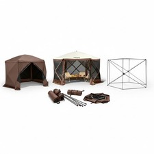 VEVOR 6-Eck Faltpavillon Garten Camping Strand Schutzhütte Outdoor Festzelt