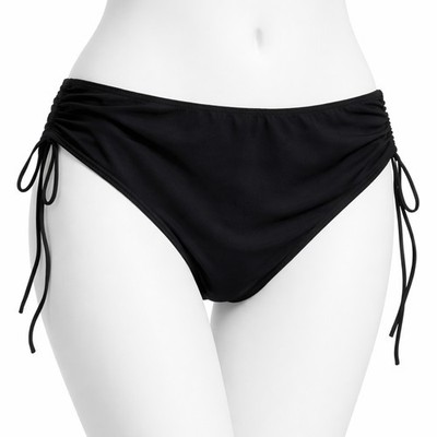 Hapari Women's Black High Waist Side Cinch Ruched Bikini Bottoms Size 16