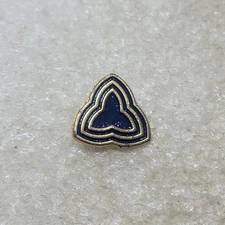 Blue Gold Trillium Flower Pinback Button Miniature Lapel Pin