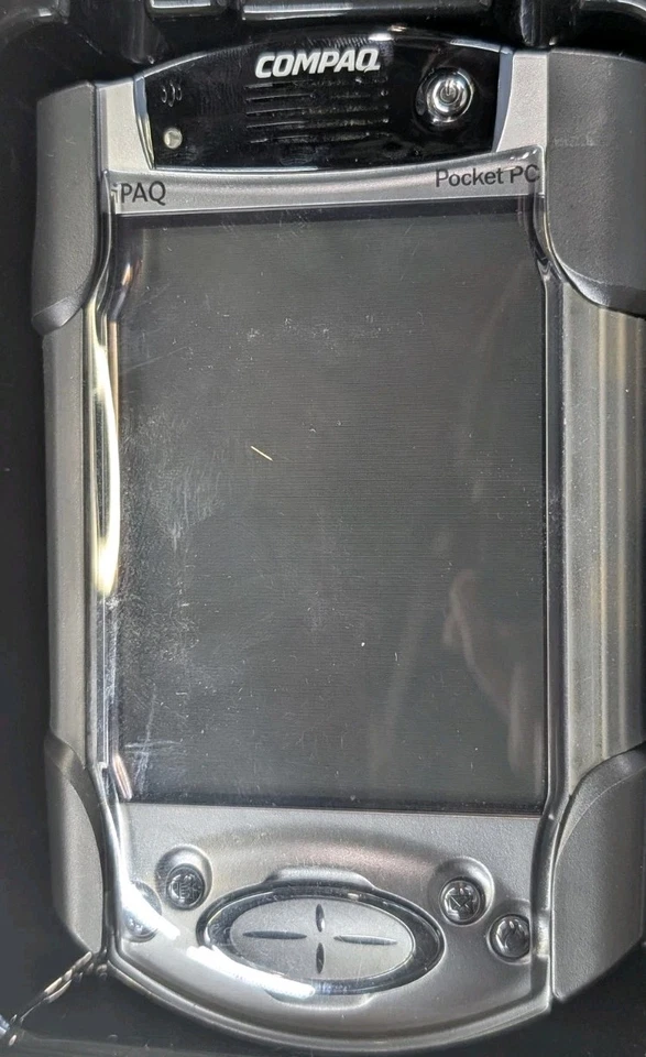 Compaq iPAQ H3850 Pocket PC Handheld PDA Open Box W/ Adapter And Plug. *Read - Image 3 of 4