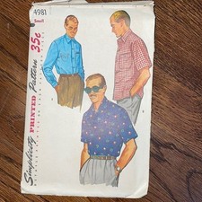 Vtg 1954 Simplicity men's shirt pattern