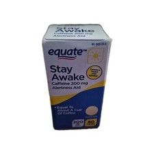 EQUATE Stay Awake Caffeine Alertness Aid -200 Mg  80 Tablets Exp: 03/28