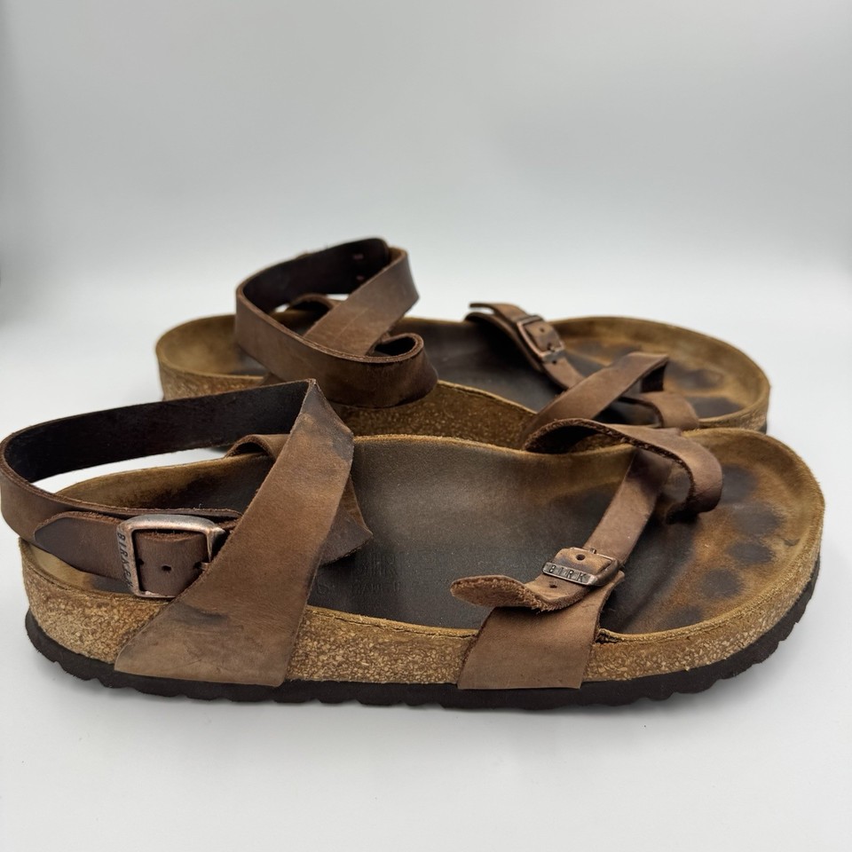 Birkenstock Yara Habana Ankle Oiled Leather Brown Sandals Size 38 W7 ...
