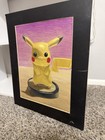Pikachu Amibo Pokemon Cartoon Painting on Paper, Signed, Matted — photo 3