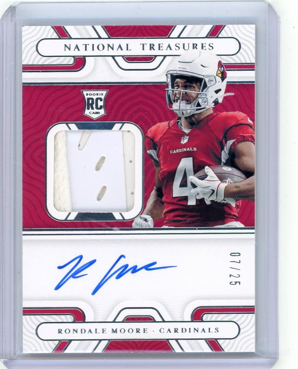 2021 National Treasures Rondale Moore Glove Rookie Patch Auto /25 Cardinals NFL
