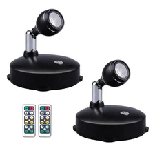 2Pcs Wireless Spotlight LED Spotlight with Dimmable Rotatable Timer for Indoor