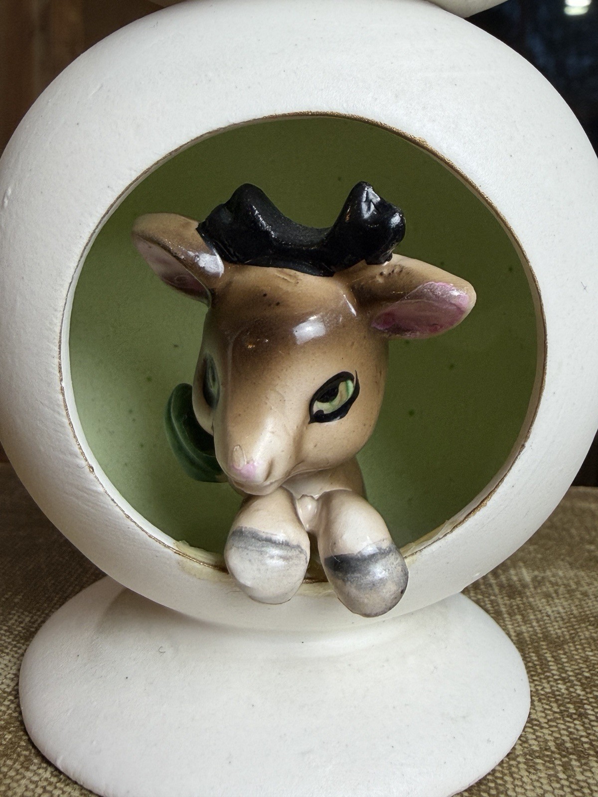 RARE Pair of Vintage 1959 Holt Howard ‘Peek A Boo’ Christmas Deer Candlesticks