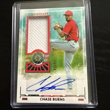 2025 Panini Boys Of Summer CHASE BURNS Jersey Patch AUTO #/99 Reds Rookie 