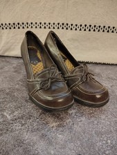 Vintage 90s Y2K Mudd Heels Kern Chunky Brown Grunge Academia Loafer Size 8 8M