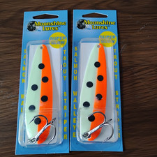 2 Moonshine Lures Standard  Salmon Trolling Spoons Night Crawler