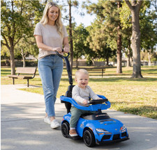 Push Car for Toddlers, 3 in 1 Stroller Sliding Walking Car w/Hanndle, Music, Saf