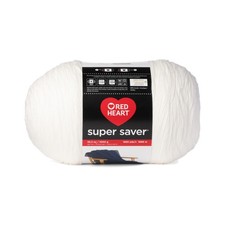 Super Saver 1000gm White Yarn - 1 Pack of 35.2oz/998g - 100 Acrylic - 4 Wor...