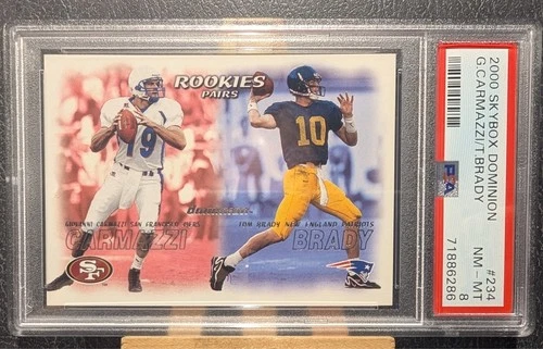 2000 Skybox Dominion G. Carmazzi/Tom brady #234 PSA 8 (New England Patriots)