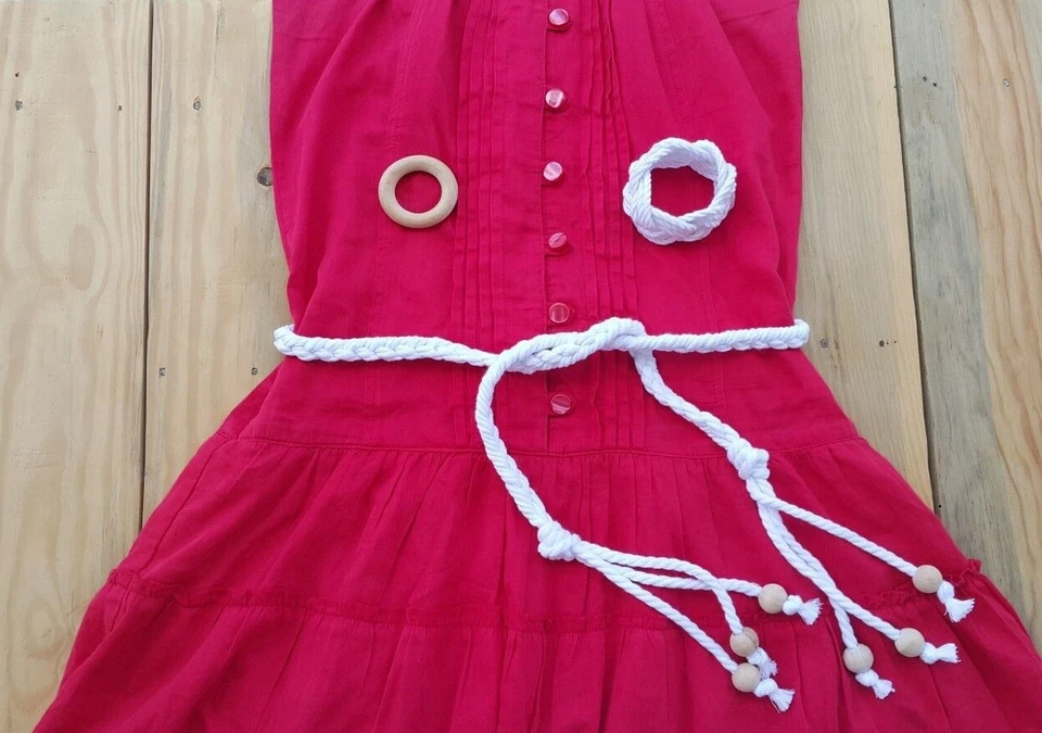 Cinturón Cuerda Con Cuentas - Pulsera, Hecho a Mano Trenzado Vintage Mujer Cintura Diseñador Faja Foto 3 de 4