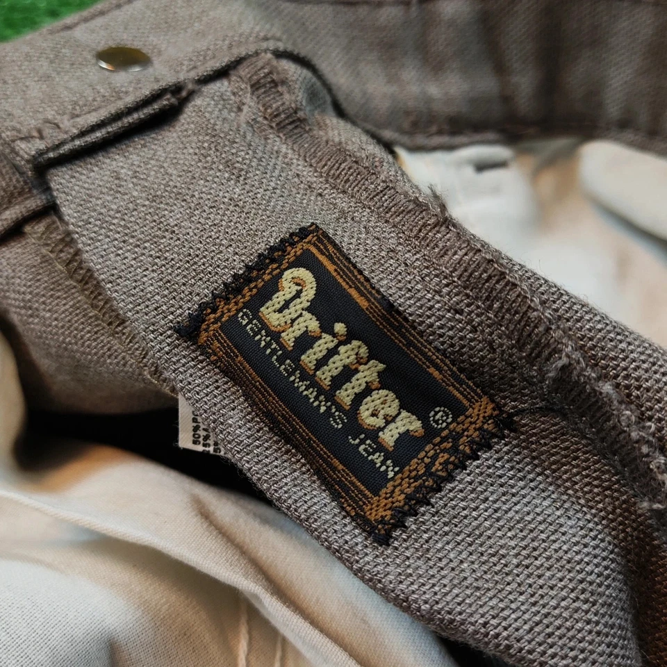 Pantalones Drifter De Colección Para Hombres 34x30 Beige Pierna Recta Nuevos con Etiquetas Sin Arrugas Formales Informales Foto 3 de 4