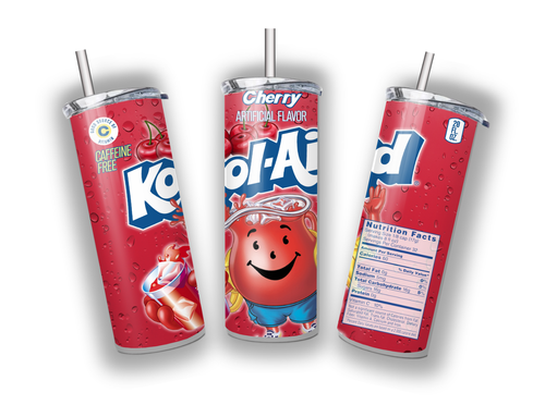 Kool-Aid 20 OZ STAINLESS STEEL TUMBLER CUP +LID/STRAW - Picture 2 of 11