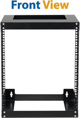 Compact 12U Wall-Mount Cab - Open Design, Alloy Steel for Servers & Consoles - Picture 5 of 11